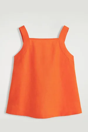 COS Top In Lino Con Lacci Sul Retro in
