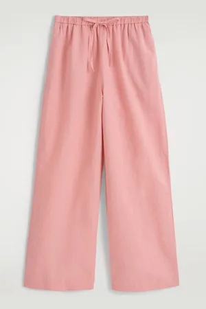 COS Pantaloni A Gamba Larga In Lino Con Coulisse