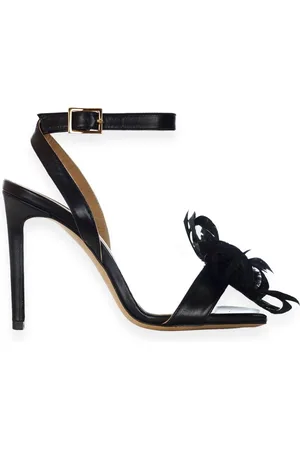 Wo milano Sandalo in pelle nappata con fiore ornamentale
