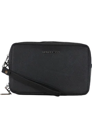 Momo Beauty case in ecopelle saffiano con logo lettering