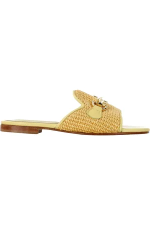 SIANO VIA ROMA Sandalo in raffia con morsetto ornamentale