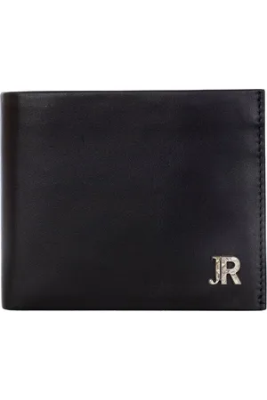 John Richmond Portafoglio in pelle con logo monogramma in metallo