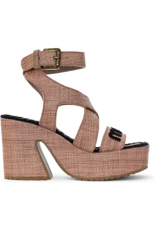 Mou Sandalo in raffia con cinturino
