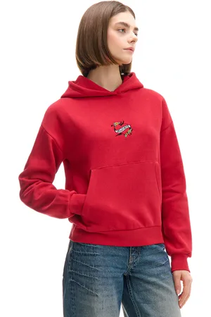 Cropp Felpa con cappuccio rossa