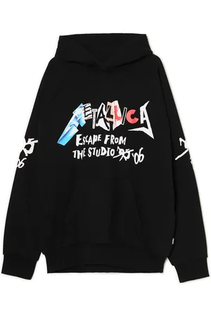 Cropp Felpa nera con cappuccio stampata Metallica