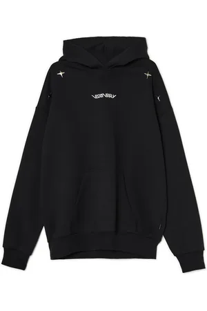 Cropp Felpa nera con cappuccio