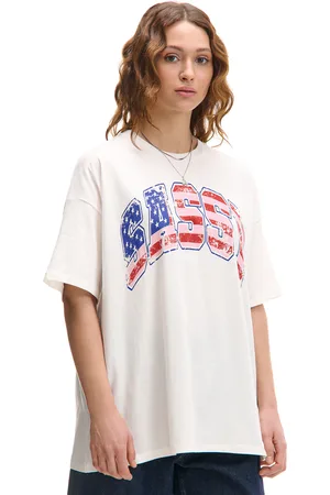 Cropp T shirt bianca con stampa