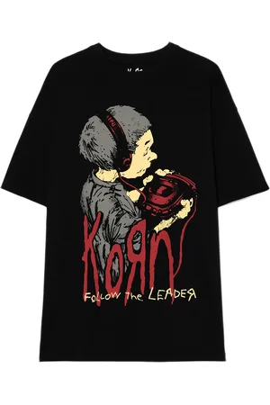 Cropp T shirt nera con stampa Korn