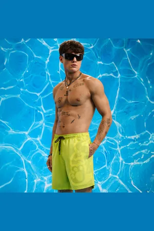 Cropp Pantaloncini mare con stampa verde giallo
