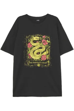 Cropp T shirt nera con stampa