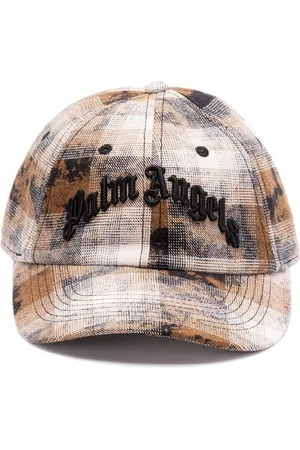 Palm Angels `Curved Logo` Check Cap