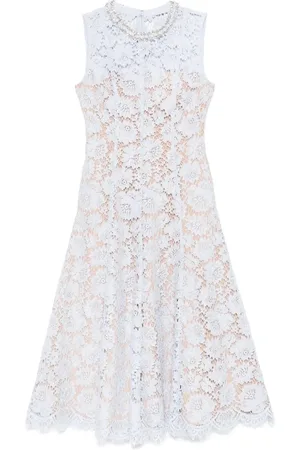 Self-Portrait Fine Lace `Pearl` Midi Dress