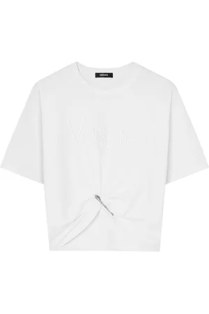 VERSACE `` Logo Embroidery T-Shirt