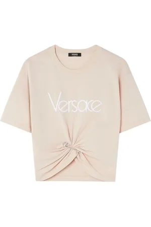 VERSACE `` Logo Embroidery T-Shirt