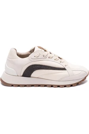 Brunello Cucinelli Suede And Bonded Cotton Twill Sneakers With `Precio