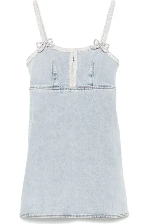 Self-Portrait Denim `Pearl` Mini Dress