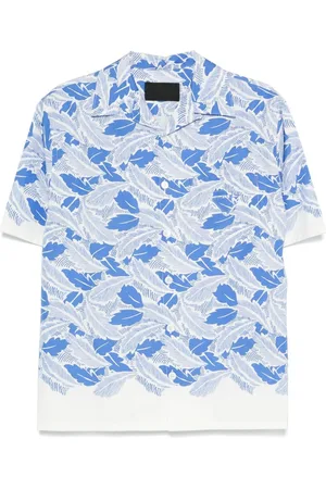 Prada Short-Sleeved Printed Cotton Shirt