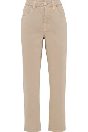 Brunello Cucinelli Denim Straight Pants With Shiny Bartack