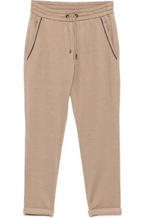 Brunello Cucinelli Cotton And Silk Interlock Pants With `Shiny` Pocket