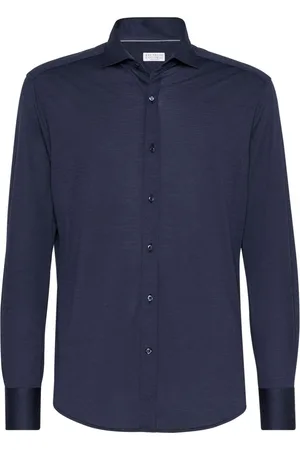 Brunello Cucinelli Silk And Cotton Jersey Shirt With Spread Collar