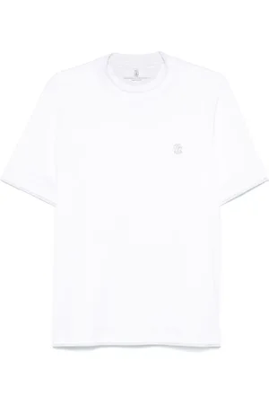 Brunello Cucinelli Cotton Jersey Crew-Neck T-Shirt With Logo And Faux