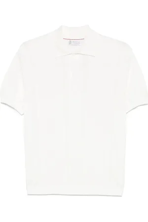 Brunello Cucinelli Cotton Knit Polo With Jacquard Stripes