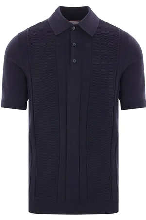Brunello Cucinelli Cotton Knit Polo With Jacquard Stripes