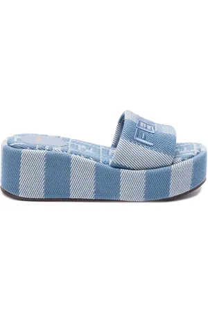 Fendi `Ff` Denim Slides