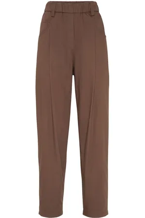 Brunello Cucinelli Lightweight Poplin Five-Pocket Track Pants With Mon
