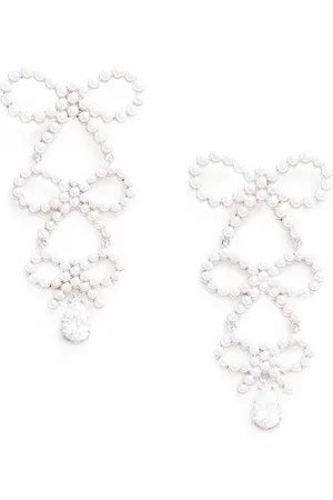 Self-Portrait Tiered Pearl Bow Earrings