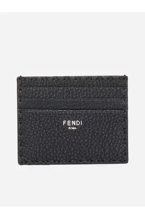 UOMO FENDI PORTACARTE MARRONE CON LOGO IN PELLE