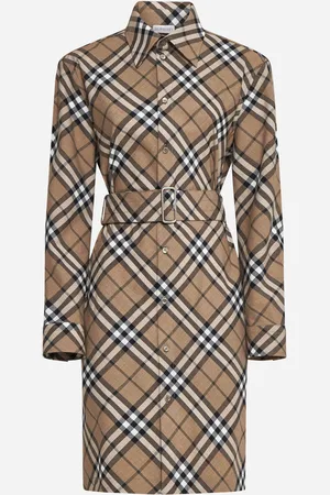 Burberry Abito chemisier misto lana check