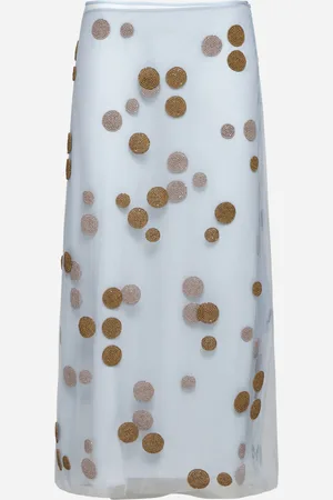 Fendi Gonna in tulle con ricami pois