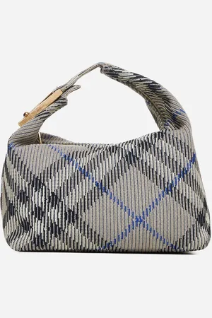 Burberry Borsa Peg mini in maglia check