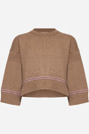 Marni Maglia in lana beige con intarsio