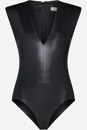 BLANCA Body Betonica in jersey lamé nero