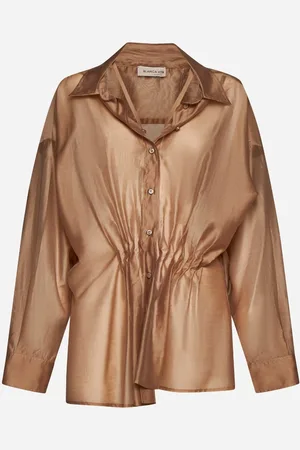 BLANCA Camicia Caesalpina in voilè beige