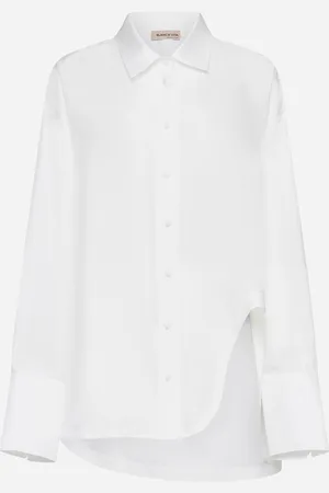 BLANCA Camicia Calanthe in raso di seta bianco