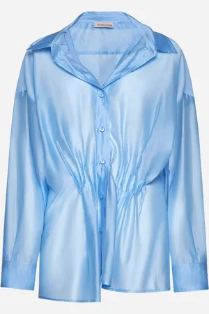 BLANCA Camicia Caesalpina in voilè azzurro