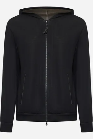 Brunello Cucinelli Felpa con zip e cappuccio in interlock nero