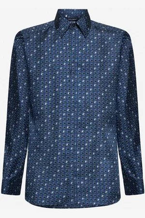 Dolce & Gabbana Camicia Martini in seta stampata blu