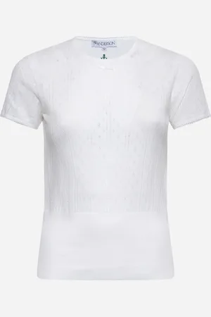 J.W.Anderson Top in maglia pointelle bianca