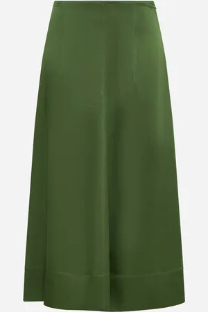 Lanvin Gonna midi svasata in raso verde
