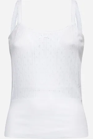 J.W.Anderson Canotta in maglia pointelle bianca