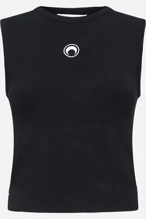 Marine Serre Gilet nero con logo Moon