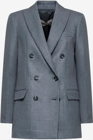 BLANCA Blazer doppiopetto Gloxy in gabardina grigia