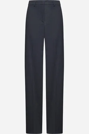 BLANCA Pantaloni palazzo Pleio in gabardina grigio melange
