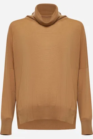BLANCA Maglia dolcevita over in lana vergine cammello