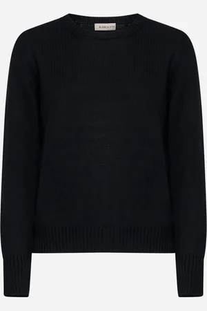 BLANCA Maglia girocollo in lana vergine nera