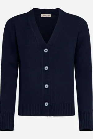 BLANCA Cardigan in lana vergine blu